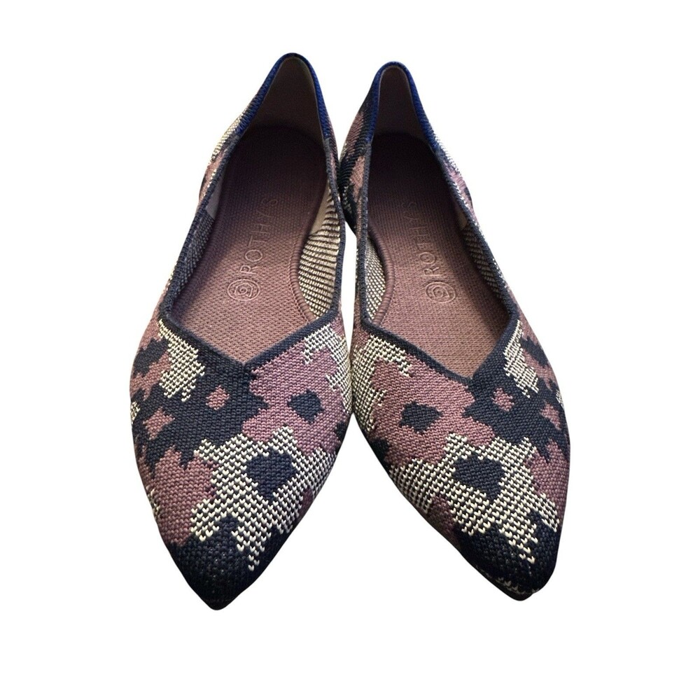Rothy’s Size 9 RARE Point Violet Botanicamo Purple Pansie Flat Shoes Never Used